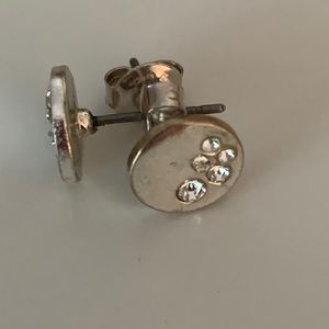 J.CREW | silver discs with rhinestones, 9mm diameter